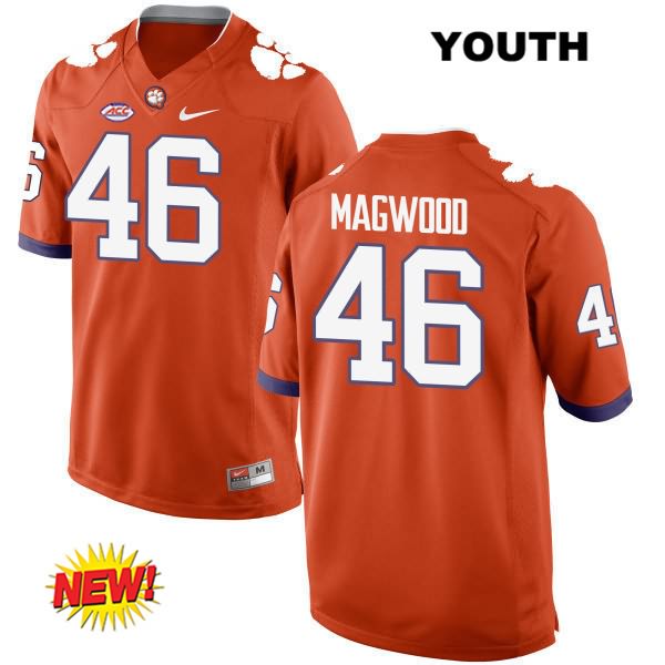 Youth Clemson Tigers #46 Jarvis Magwood Stitched Orange New Style Authentic Nike NCAA College Football Jersey EZT0646GE